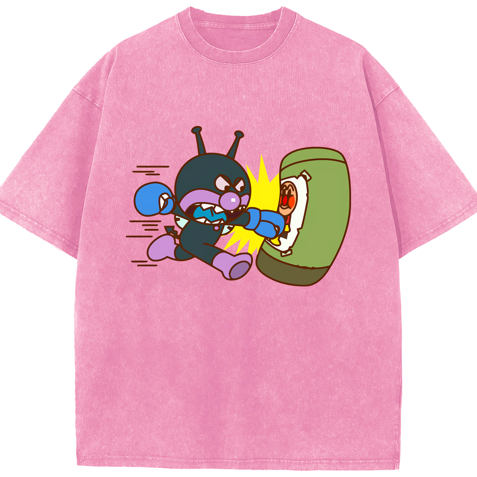 （画像用） アンパンマン Anpanman 綿100% ヴィンテージ風 半袖Tシャツ（フロントプリント）